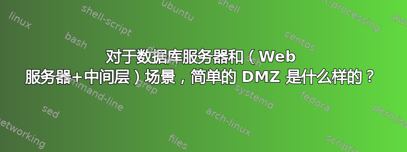 对于数据库服务器和（Web 服务器+中间层）场景，简单的 DMZ 是什么样的？