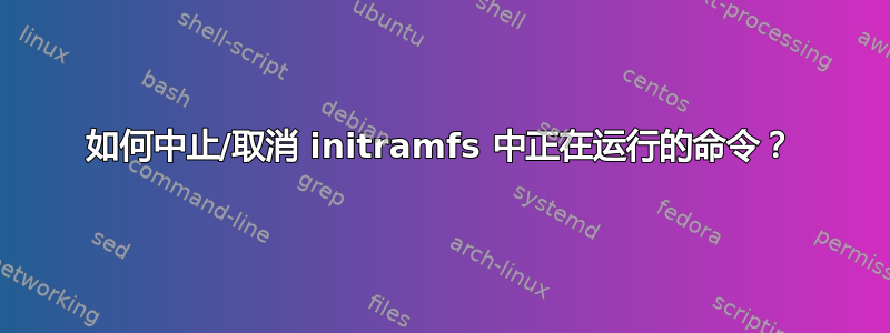 如何中止/取消 initramfs 中正在运行的命令？