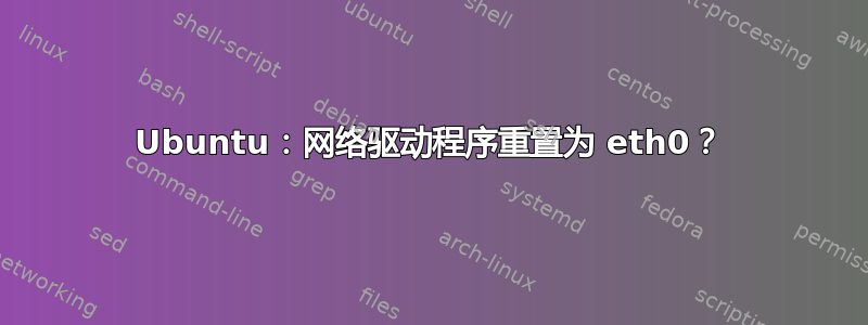 Ubuntu：网络驱动程序重置为 eth0？