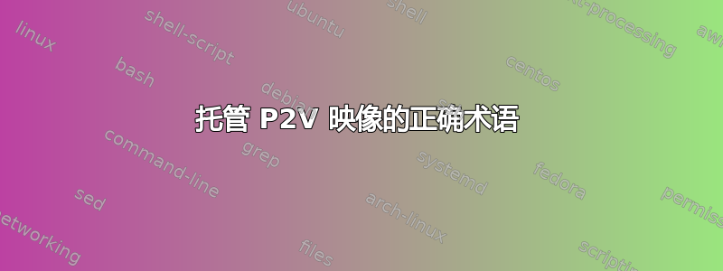 托管 P2V 映像的正确术语