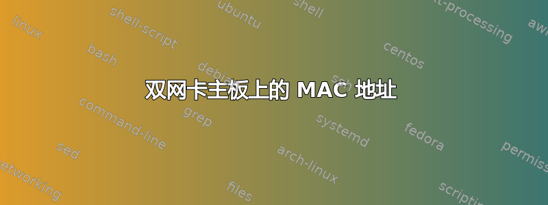 双网卡主板上的 MAC 地址