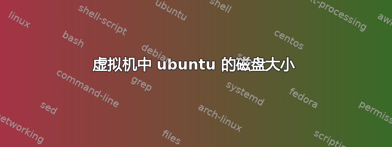 虚拟机中 ubuntu 的磁盘大小