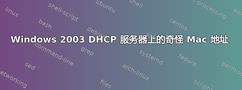 Windows 2003 DHCP 服务器上的奇怪 Mac 地址