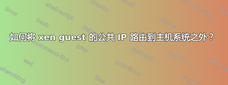 如何将 xen guest 的公共 IP 路由到主机系统之外？