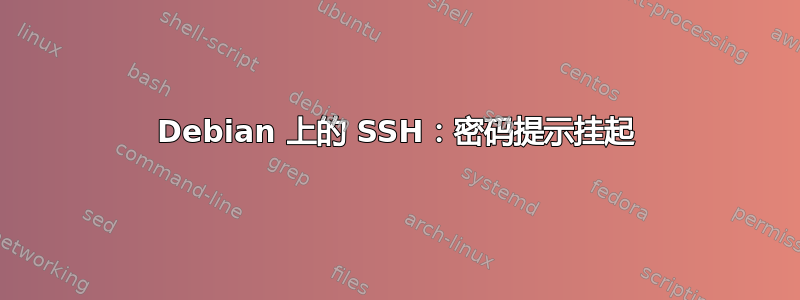 Debian 上的 SSH：密码提示挂起