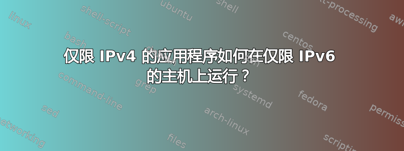 仅限 IPv4 的应用程序如何在仅限 IPv6 的主机上运行？