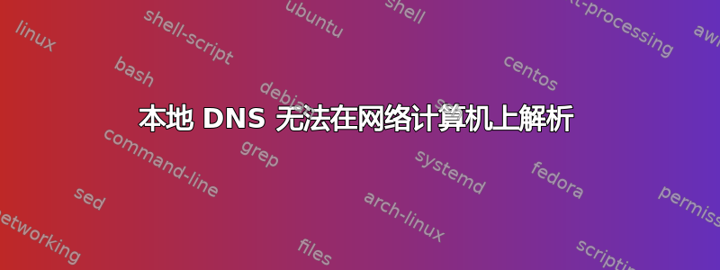 本地 DNS 无法在网络计算机上解析