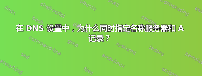 在 DNS 设置中，为什么同时指定名称服务器和 A 记录？