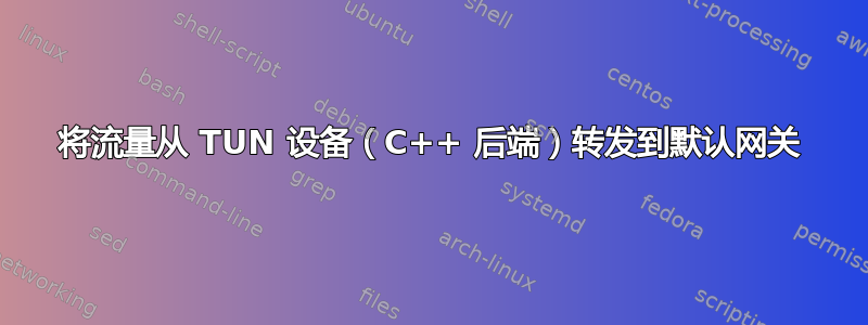 将流量从 TUN 设备（C++ 后端）转发到默认网关