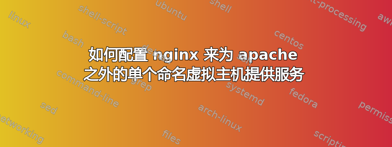 如何配置 nginx 来为 apache 之外的单个命名虚拟主机提供服务