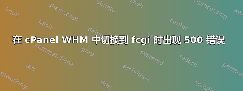 在 cPanel WHM 中切换到 fcgi 时出现 500 错误 