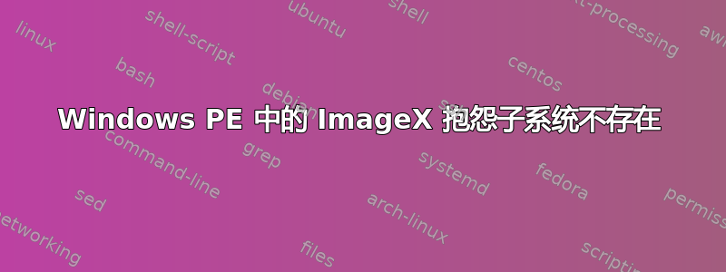 Windows PE 中的 ImageX 抱怨子系统不存在