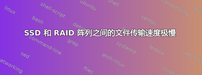 SSD 和 RAID 阵列之间的文件传输速度极慢