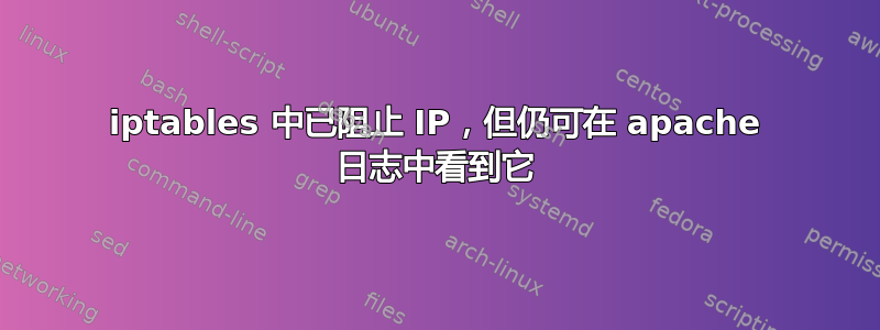 iptables 中已阻止 IP，但仍可在 apache 日志中看到它