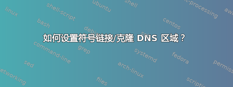 如何设置符号链接/克隆 DNS 区域？