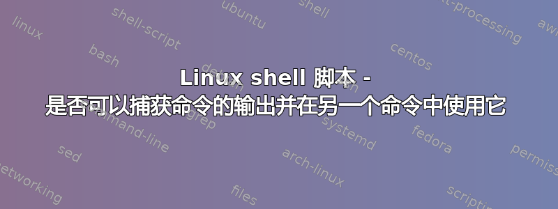 Linux shell 脚本 - 是否可以捕获命令的输出并在另一个命令中使用它