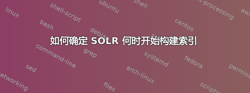 如何确定 SOLR 何时开始构建索引