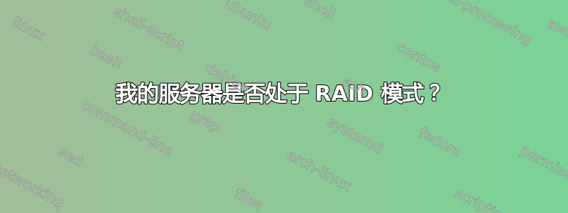 我的服务器是否处于 RAID 模式？