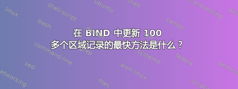 在 BIND 中更新 100 多个区域记录的最快方法是什么？