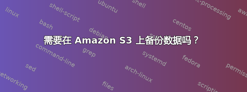 需要在 Amazon S3 上备份数据吗？