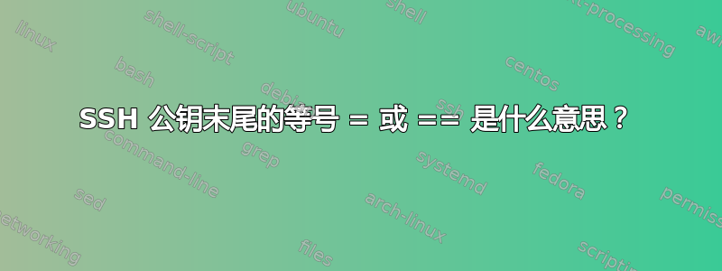 SSH 公钥末尾的等号 = 或 == 是什么意思？