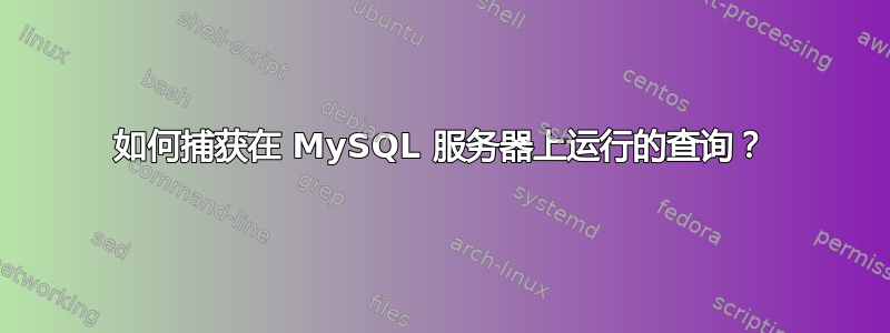 如何捕获在 MySQL 服务器上运行的查询？