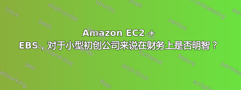 Amazon EC2 + EBS，对于小型初创公司来说在财务上是否明智？