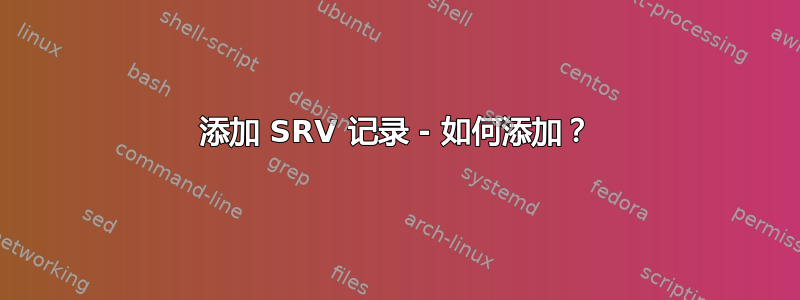 添加 SRV 记录 - 如何添加？