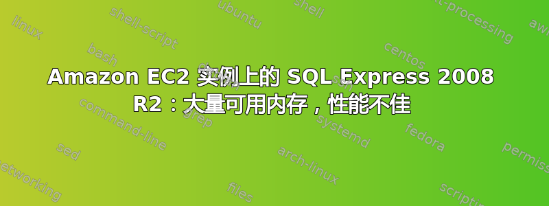 Amazon EC2 实例上的 SQL Express 2008 R2：大量可用内存，性能不佳