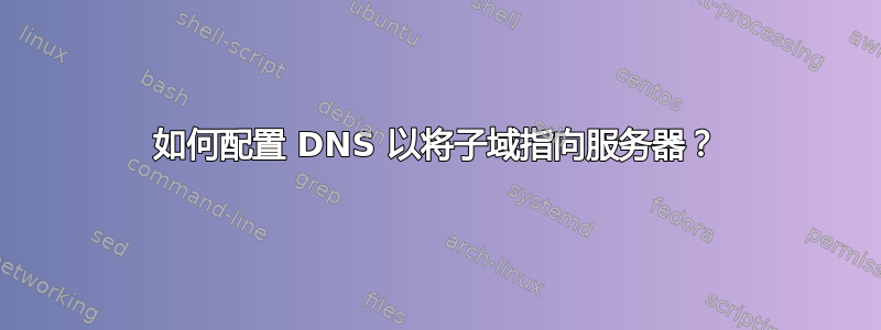 如何配置 DNS 以将子域指向服务器？