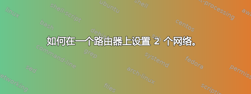 如何在一个路由器上设置 2 个网络。