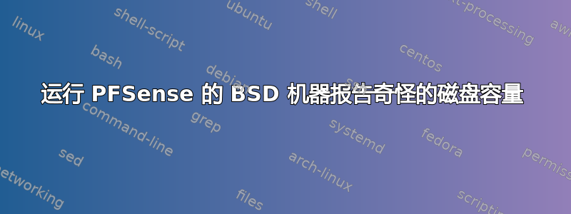 运行 PFSense 的 BSD 机器报告奇怪的磁盘容量