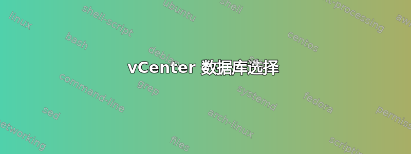 vCenter 数据库选择