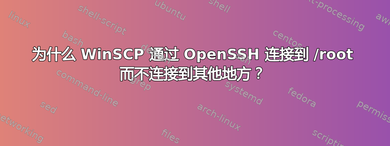 为什么 WinSCP 通过 OpenSSH 连接到 /root 而不连接到其他地方？