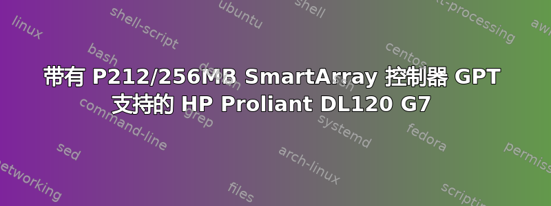 带有 P212/256MB SmartArray 控制器 GPT 支持的 HP Proliant DL120 G7