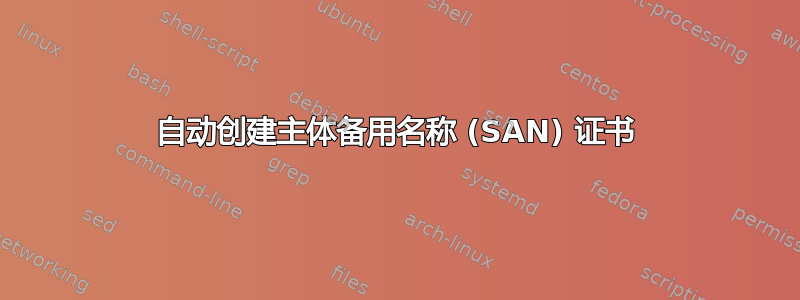 自动创建主体备用名称 (SAN) 证书