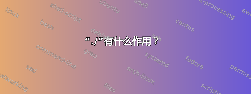 “./”有什么作用？ 