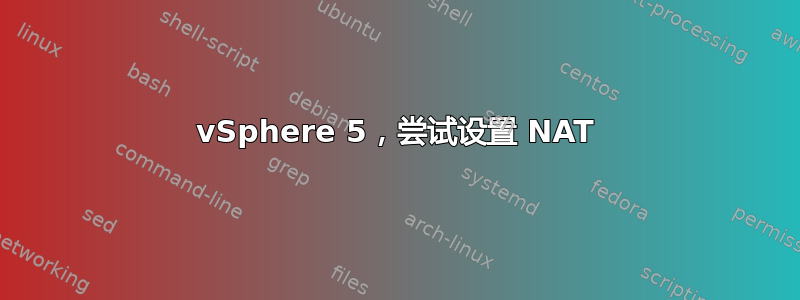 vSphere 5，尝试设置 NAT