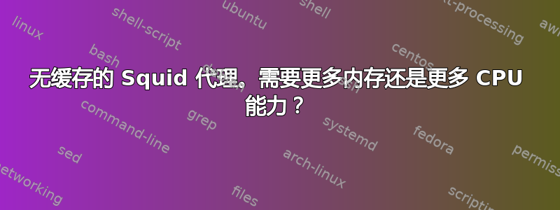 无缓存的 Squid 代理。需要更多内存还是更多 CPU 能力？