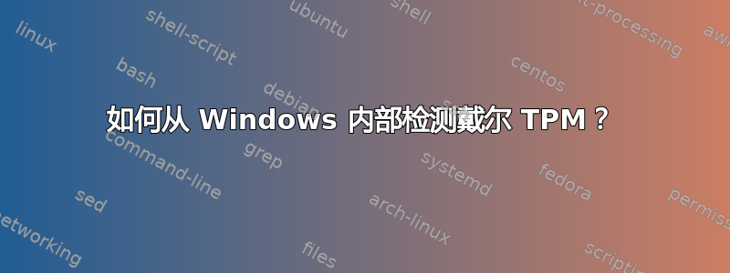 如何从 Windows 内部检测戴尔 TPM？