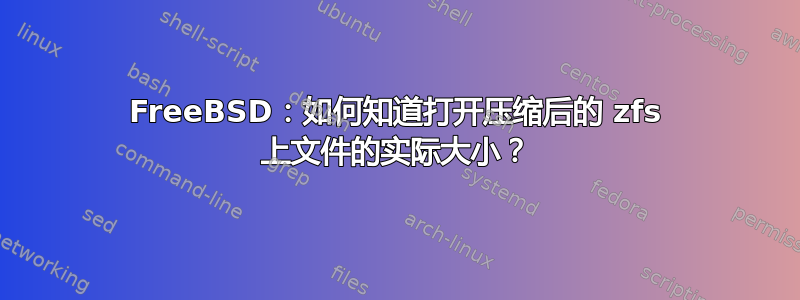 FreeBSD：如何知道打开压缩后的 zfs 上文件的实际大小？