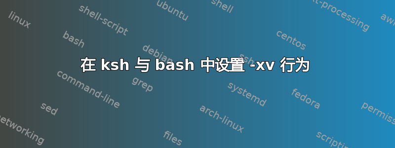 在 ksh 与 bash 中设置 -xv 行为