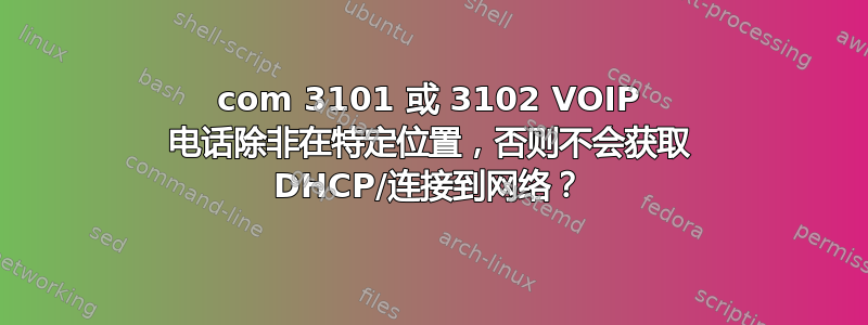 3com 3101 或 3102 VOIP 电话除非在特定位置，否则不会获取 DHCP/连接到网络？