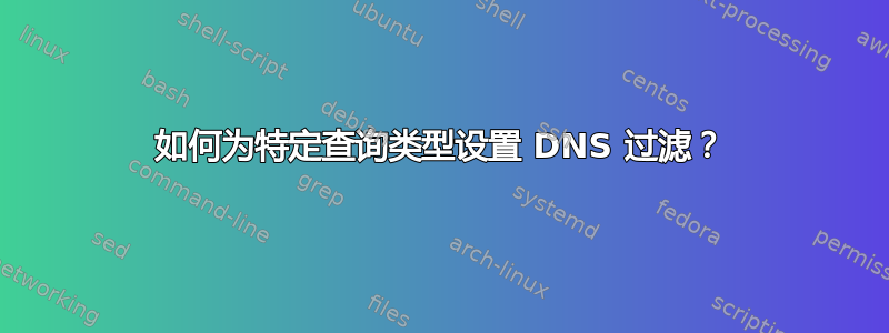 如何为特定查询类型设置 DNS 过滤？