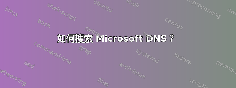 如何搜索 Microsoft DNS？