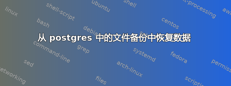 从 postgres 中的文件备份中恢复数据