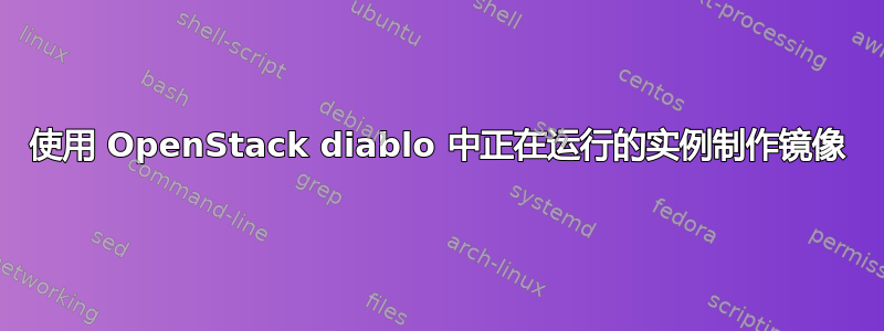 使用 OpenStack diablo 中正在运行的实例制作镜像