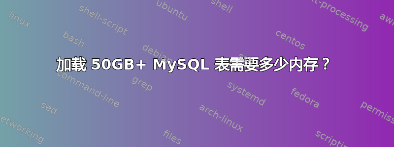 加载 50GB+ MySQL 表需要多少内存？