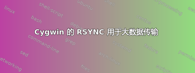 Cygwin 的 RSYNC 用于大数据传输