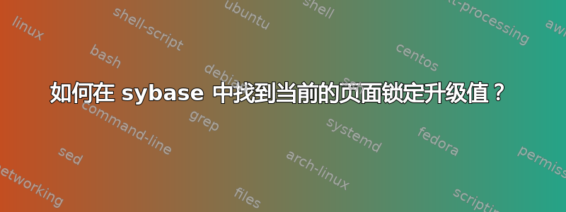 如何在 sybase 中找到当前的页面锁定升级值？